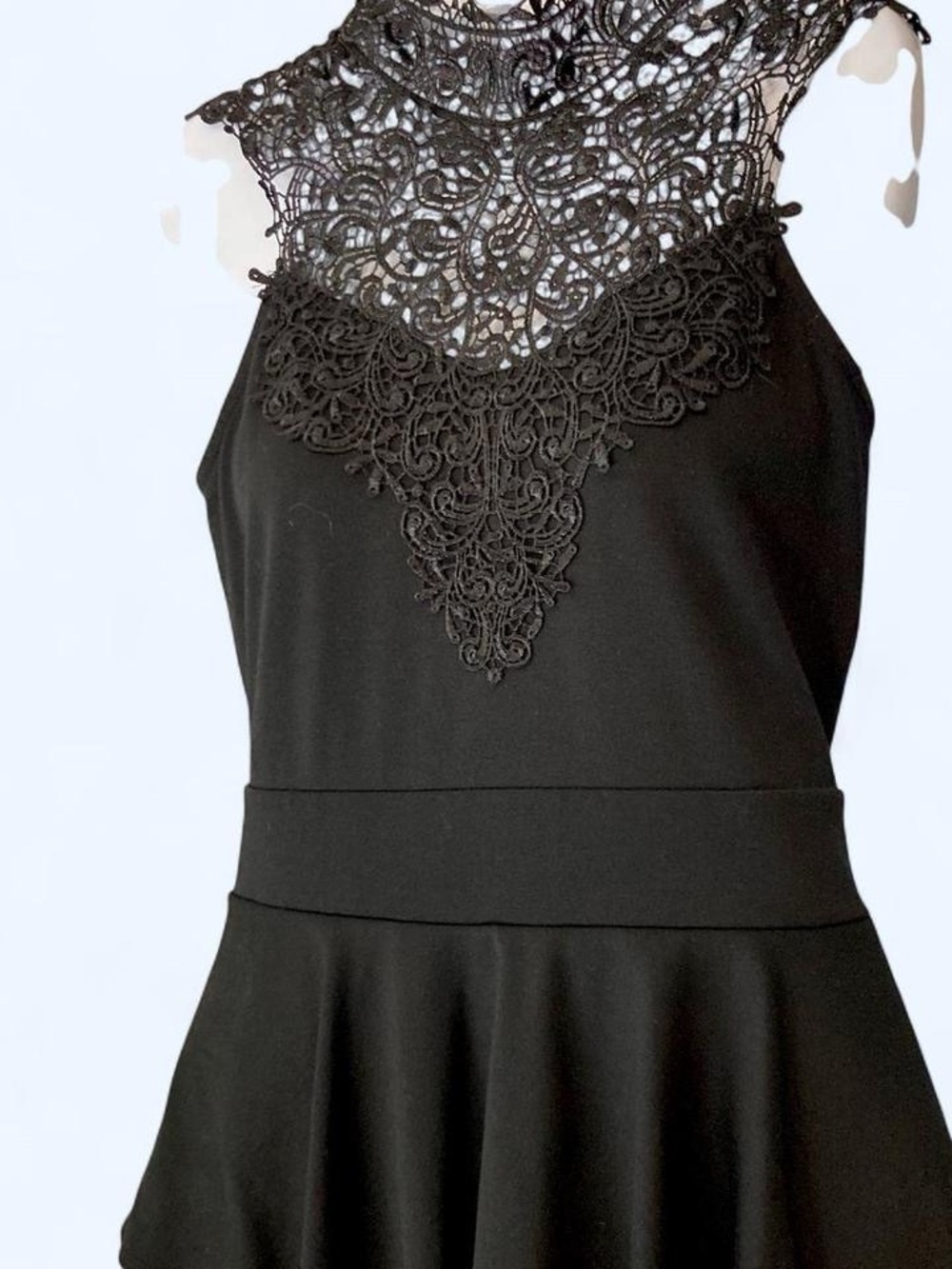 Black lace peplum dress with tie back Maurices 8